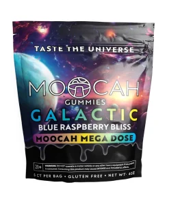 MOOCAH Mega Dose Galactic Blue Raspberry Bliss Gummies