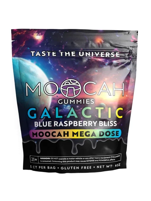 MOOCAH Mega Dose Galactic Blue Raspberry Bliss Gummies