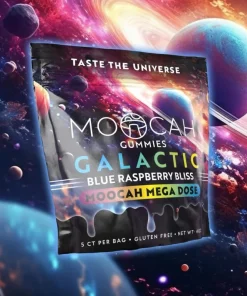 MOOCAH Mega Dose Galactic Blue Raspberry Bliss Gummies