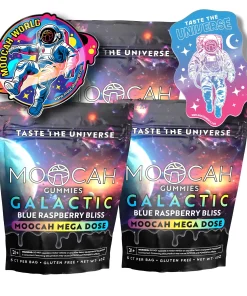 MOOCAH Mega Dose Galactic Blue Raspberry Bliss Gummies