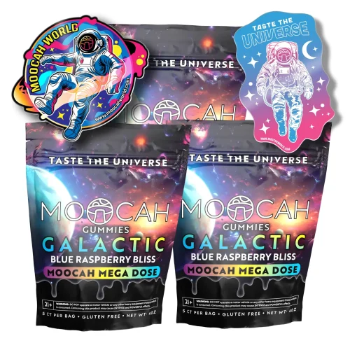 MOOCAH Mega Dose Galactic Blue Raspberry Bliss Gummies