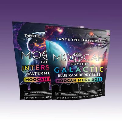 MOOCAH Mega Dose Galactic Blue Raspberry Bliss Gummies