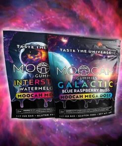 MOOCAH Mega Dose Galactic Blue Raspberry Bliss Gummies
