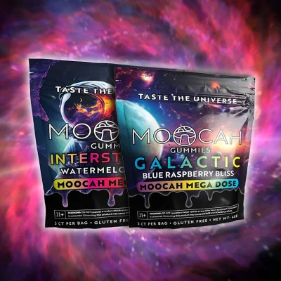 MOOCAH Mega Dose Galactic Blue Raspberry Bliss Gummies