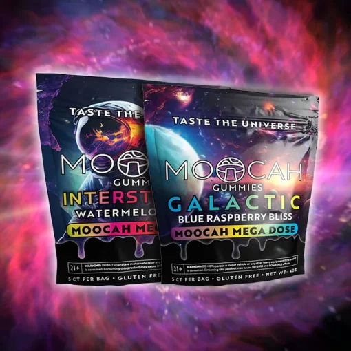 MOOCAH Mega Dose Galactic Blue Raspberry Bliss Gummies